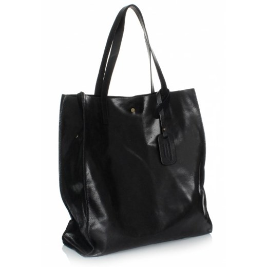 Torba Skórzana Shopper Bag z Kosmetyczką Czarna (kolory)