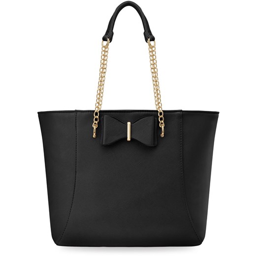 Shopper bag bez dodatków ze skóry ekologicznej elegancka mieszcząca a4
