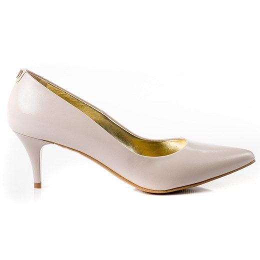Czółenka Buty Simone ze skóry bez zapięcia gładkie eleganckie ze szpiczastym noskiem