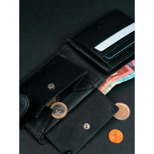 Skórzany czarny portfel męski RFID Pierre Andreus N1020 Pierre Andreus uniwersalny Skorzana.com