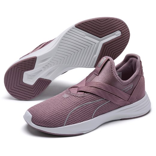 Buty sportowe damskie fioletowe Puma dla biegaczy bez zapięcia