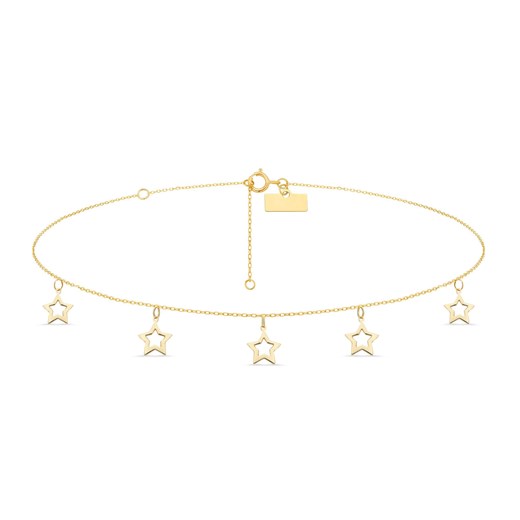 Złoty naszyjnik 333 CHOKER gwiazdki