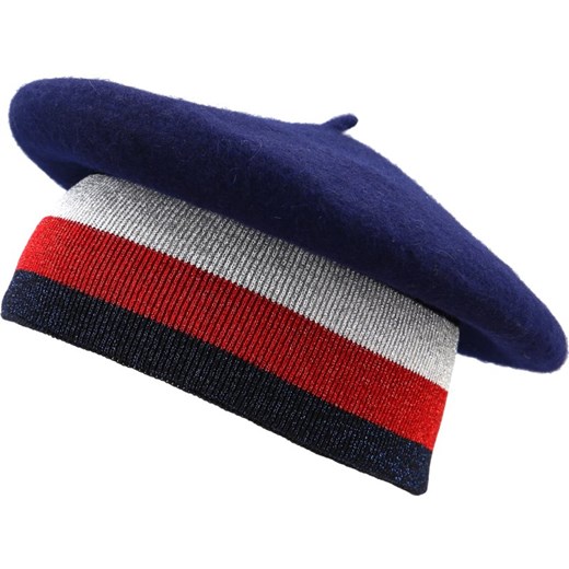 Tommy Hilfiger Wełniany beret TOMMY RIB