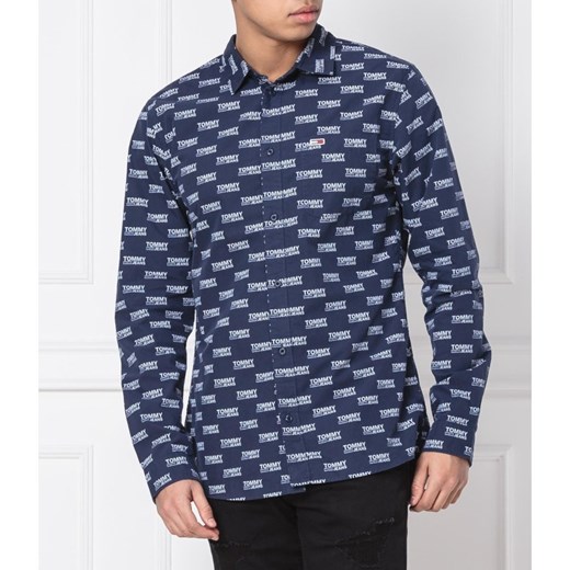 Koszula męska Tommy Jeans z włoskim kołnierzykiem letnia w abstrakcyjne wzory
