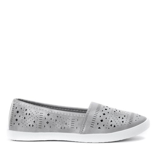 Dziecięce slip on ażurowe w kolorze szarym Moly - Obuwie