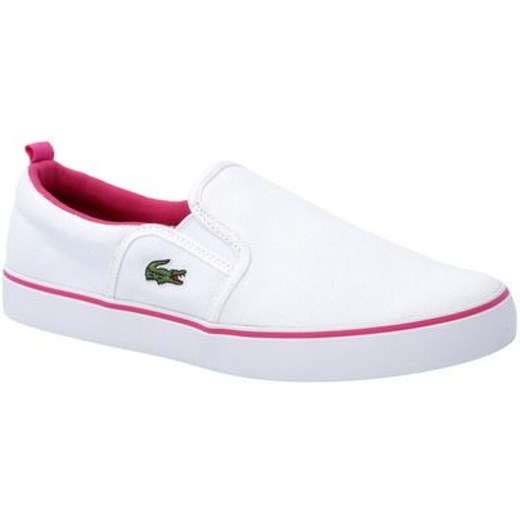 Trampki dziecięce Lacoste bez wzorów białe bez zapięcia