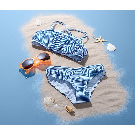 Dziewczęce bikini w paski z falbanką Tchibo 170/176 Tchibo.pl
