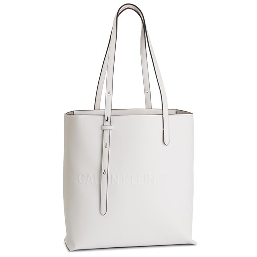 Shopper bag Calvin Klein biała elegancka na ramię bez dodatków