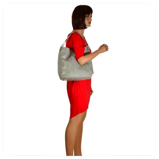 Shopper bag Real Leather na ramię brązowa skórzana