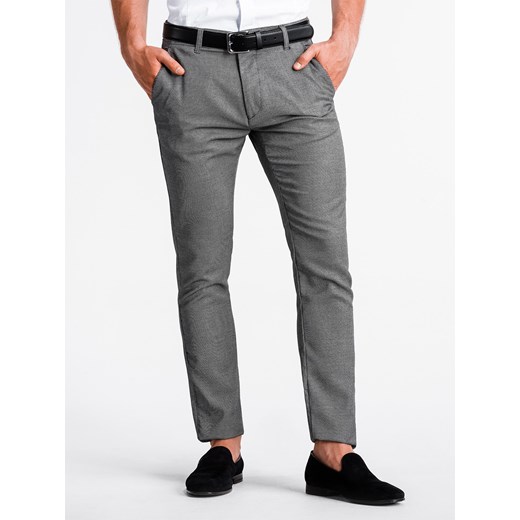 Spodnie męskie chino P831 - czarne XXL Ombre_Premium
