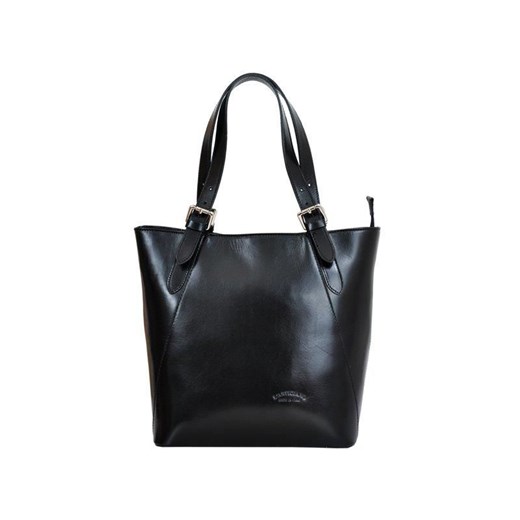Shopper bag L Artigiano elegancka matowa duża skórzana na ramię