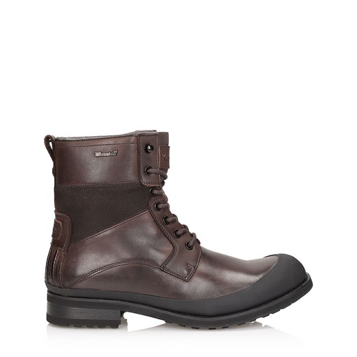 Kazar buty zimowe męskie brązowe skórzane sznurowane