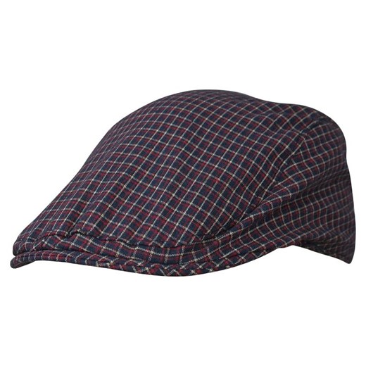 Bordowo-Granatowy Letni Kaszkiet w Kratkę, Przewiewny, Wakacyjny -EM Men's Accessories, Męski CPAEMACSKASZKIET5104 Em Men`s Accessories wyprzedaż JegoSzafa.pl