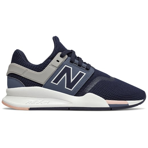 Niebieskie buty sportowe damskie New Balance casualowe sznurowane płaskie
