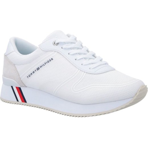 Buty sportowe damskie Tommy Hilfiger sneakersy białe płaskie sznurowane bez wzorów młodzieżowe