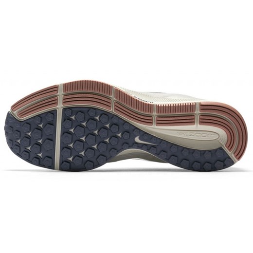 Buty sportowe damskie beżowe Nike do biegania zoom z gumy bez wzorów sznurowane