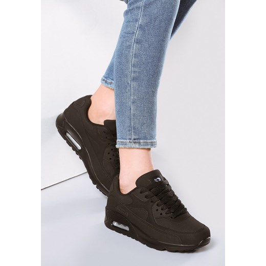 Czarne Buty Sportowe Vintage Nillda