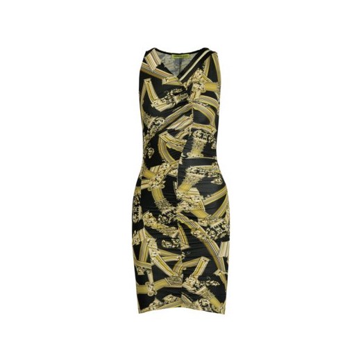 Sukienka wielokolorowa Versace Jeans mini z okrągłym dekoltem elegancka