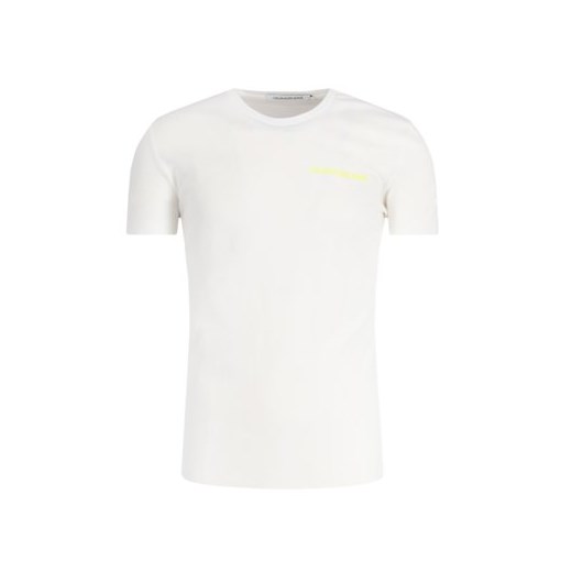 T-shirt męski Calvin Klein casual biały z krótkim rękawem