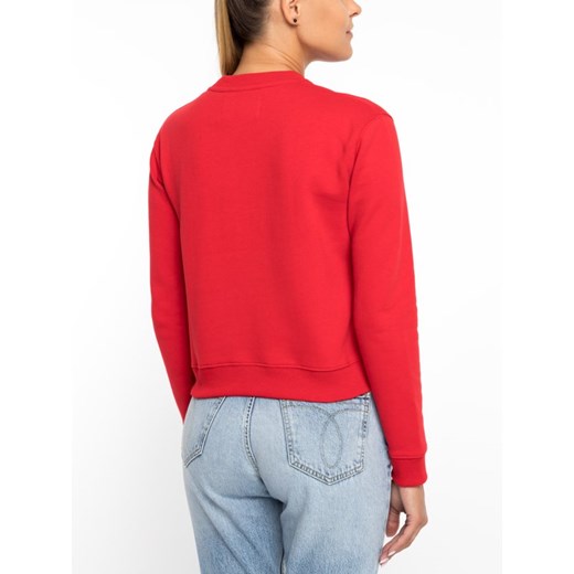 Bluza damska Calvin Klein bez wzorów w stylu młodzieżowym czerwona krótka