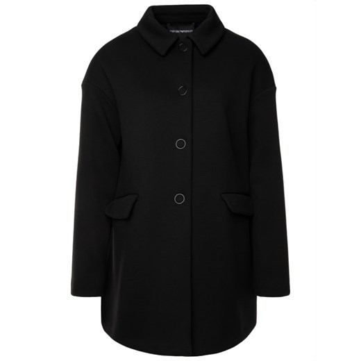 Płaszcz damski Emporio Armani czarny bez wzorów