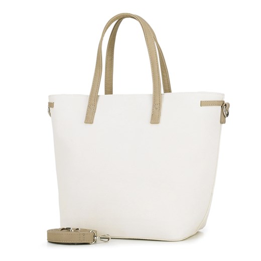 Wittchen shopper bag biała bez dodatków na ramię ze skóry ekologicznej elegancka