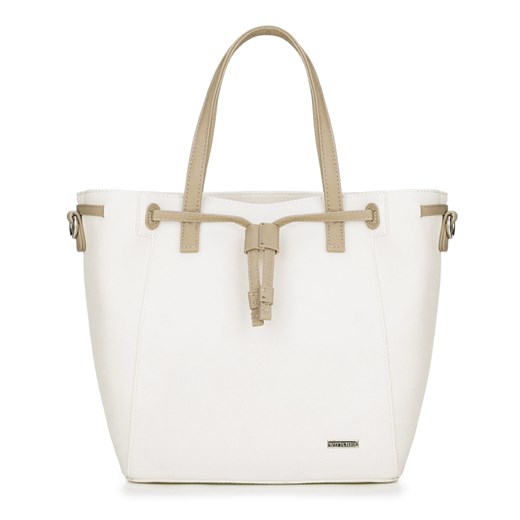 Wittchen shopper bag matowa biała elegancka mieszcząca a6 bez dodatków ze skóry ekologicznej