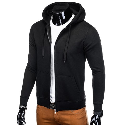 Bluza męska rozpinana z kapturem 895B - czarna Edoti.com L
