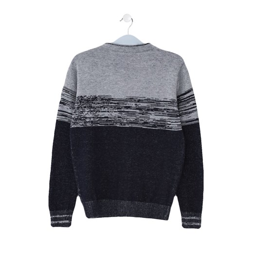 Granatowy sweter chłopięcy Born2be w paski