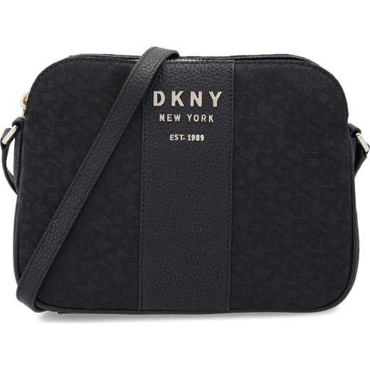 Listonoszka czarna Dkny elegancka skórzana na ramię