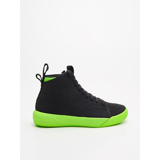 Cropp - Skórzane sneakersy z neonową podeszwą - Czarny Cropp 43