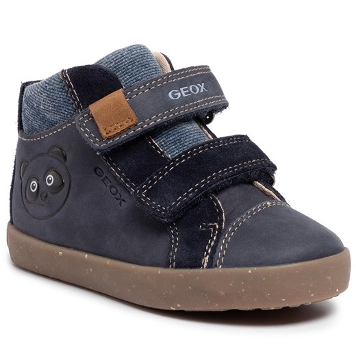 Buty zimowe dziecięce Geox na rzepy granatowe bez wzorów
