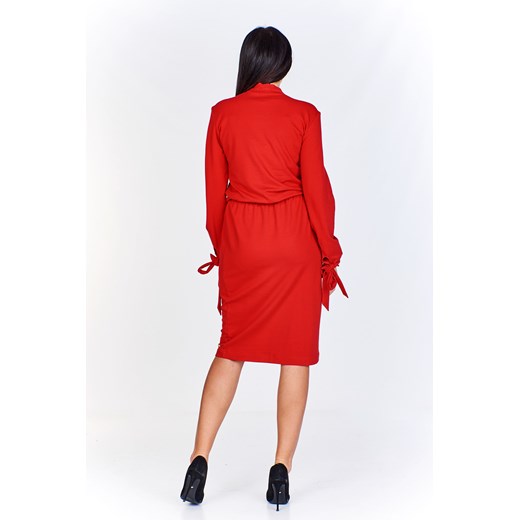 Sukienka Ptakmoda.com z długimi rękawami na randkę midi