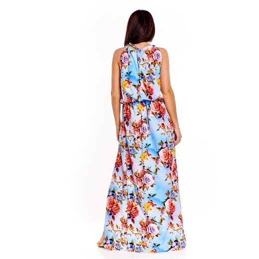 Sukienka Numoco z okrągłym dekoltem maxi na spacer bez rękawów w stylu boho