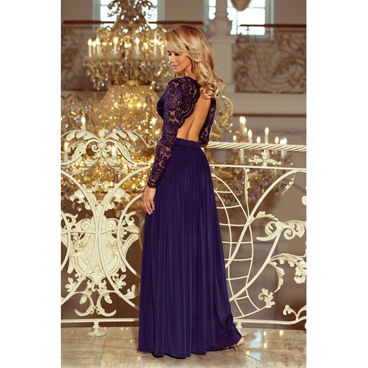 Sukienka Ptakmoda.com maxi z długimi rękawami na bal elegancka na karnawał