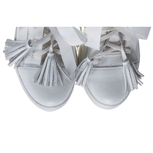 Trampki damskie Lafemmeshoes casual sznurowane białe skórzane