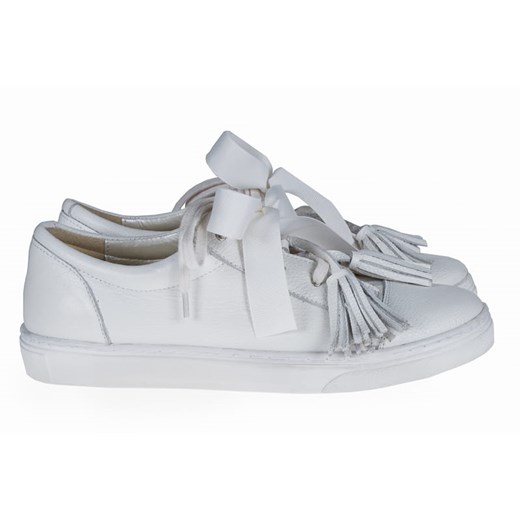 Trampki damskie Lafemmeshoes płaskie sznurowane casual skórzane bez wzorów