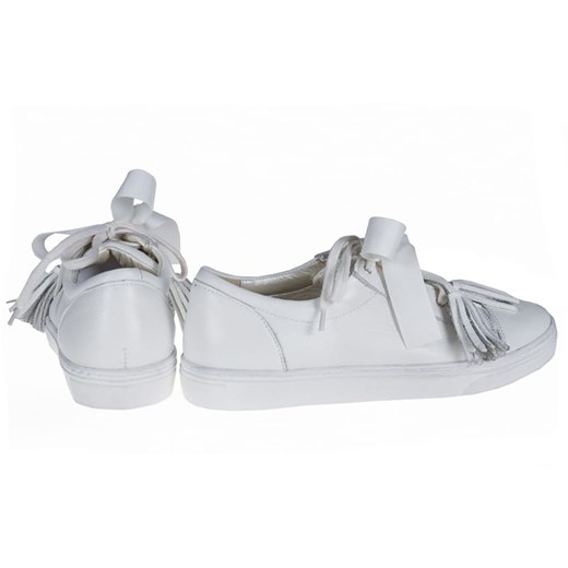 Trampki damskie Lafemmeshoes białe casual bez wzorów sznurowane