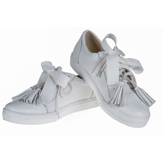 Trampki damskie białe Lafemmeshoes płaskie jesienne casual