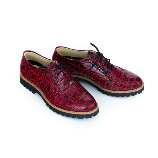 Półbuty damskie Zapato sznurowane ze skóry na jesień