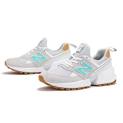 Buty sportowe damskie New Balance casualowe beżowe płaskie sznurowane