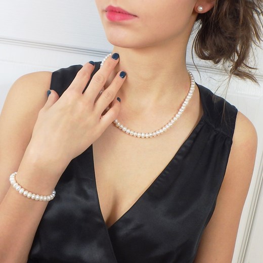 Bransoletka z pereł 6/8 mm - długość 18-21 cm Perlove Biżuteria-Perlove okazyjna cena