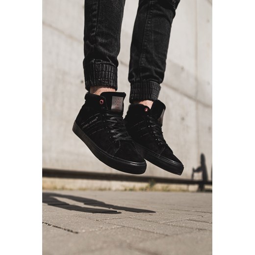 Trampki Męskie Cross Jeans Wysokie Skóra Zamsz Czarne EE1R4057C 43 TAGLESS