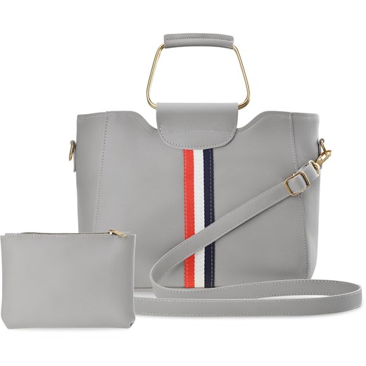 Shopper bag bez dodatków elegancka duża ze skóry ekologicznej na ramię