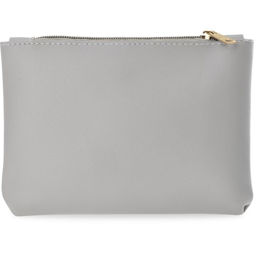 Shopper bag elegancka na ramię szara ze skóry ekologicznej
