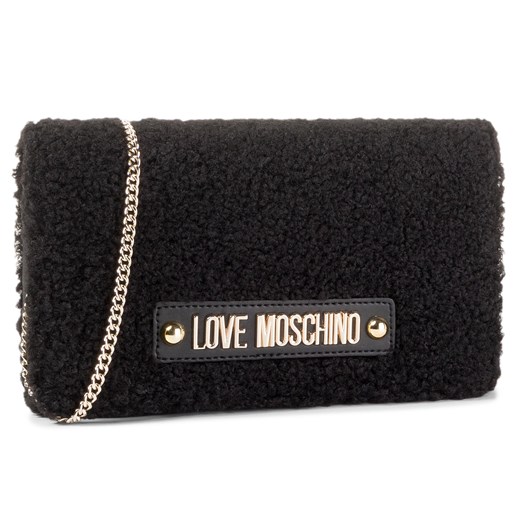 Listonoszka Love Moschino elegancka na ramię niemieszcząca a4 z aplikacjami