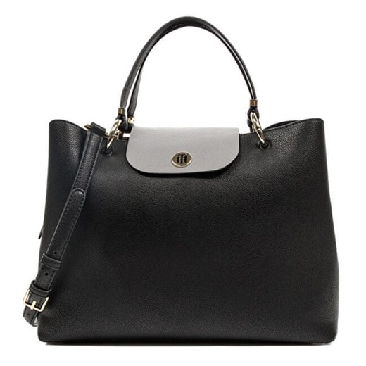 Shopper bag Tommy Hilfiger na ramię matowa bez dodatków średnia