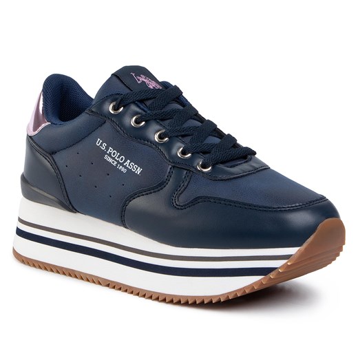 Sneakersy damskie U.S Polo Assn. sznurowane na platformie w paski