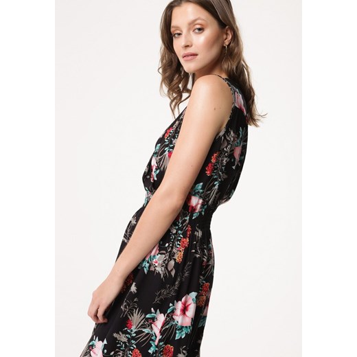 Sukienka wielokolorowa Born2be na spacer w serek maxi kopertowa boho