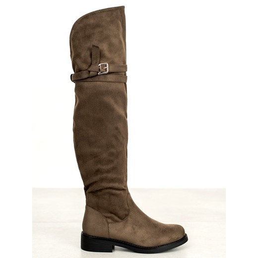 Kozaki damskie Ideal Shoes ze skóry ekologicznej